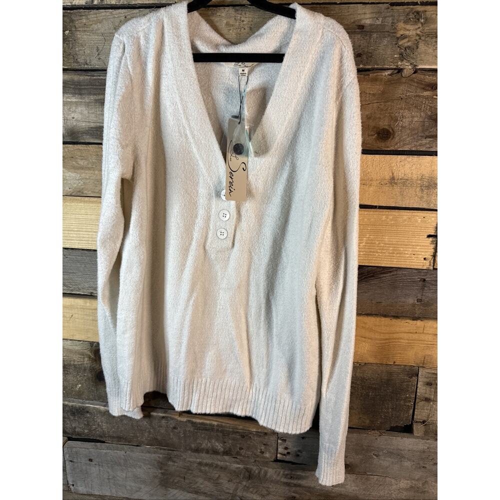 Les Serein Ariad V Neck Sweater, Off White, Medium